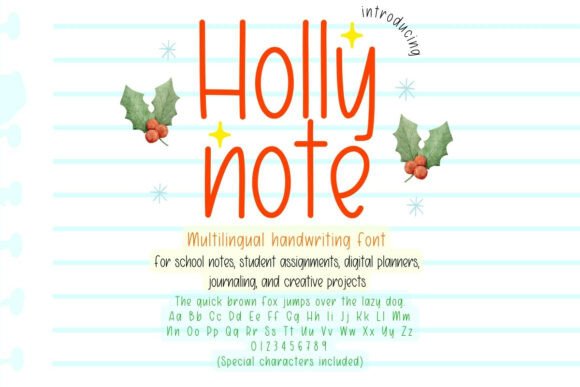 Holly Note: A Cozy Handwritten Font for Planners and Journals