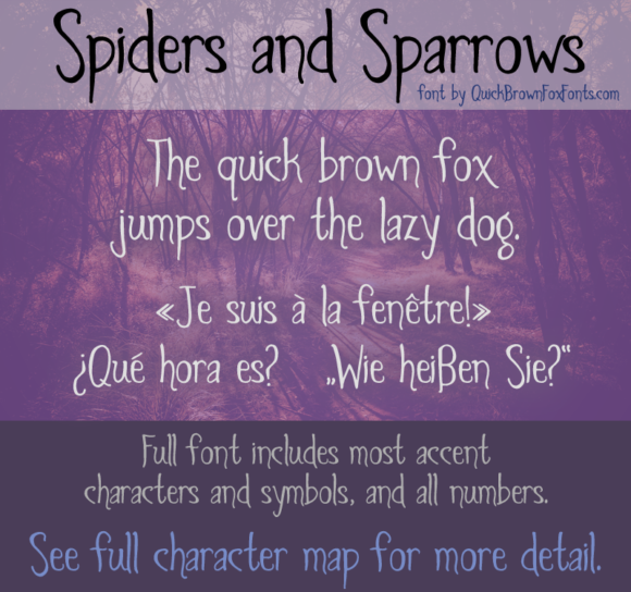 Spiders and Sparrows: A Font with a Wink and a Whisper